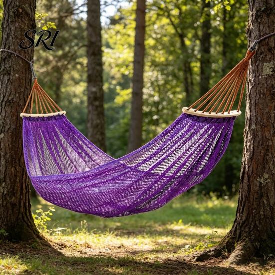 Reinforced Traction Rope Hammock with Breathable Ice Mesh Design Double Load Comfortable Outdoor Swing Bearing 200kg Anti-rollover Skin-friendly