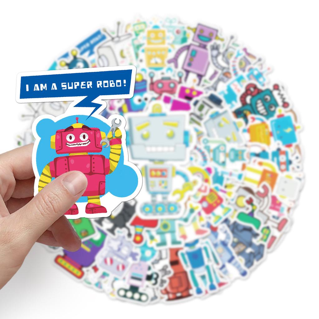 51 Hand Note Robot Doodle Personality Cartoon Cute Children's DIY Skateboard Suitcase Sticker Waterproof