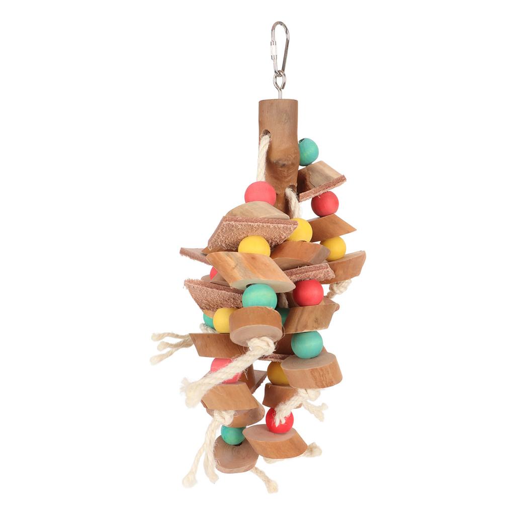 Bird Chew Toy Colorful Beak   Grinding Wood Blocks   Hanging Cage Toy for Small Bird Cockatiel Lovebird Budgie