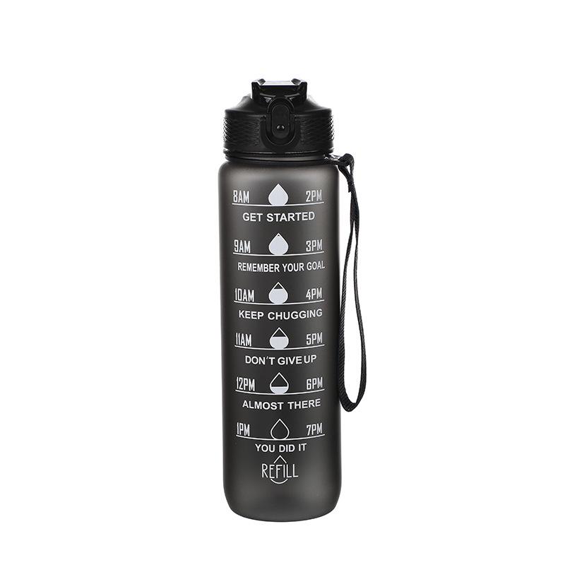 

Бутылка для воды большой вместимости с градиентной расцветкой, откидной крышкой и соломинкой