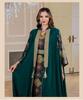 Abaya Bordada de Luxo: Vestido de Noite do Oriente Médio com Robe Longo e Design de Duas Peças