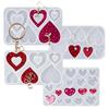 Herzförmige Ohrring-Anhänger Silikonform DIY Liebe Serie Schlüsselanhänger Epoxidharzform Valentinstag Schmuckherstellung Zubehör