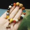 Traditional Chinese 18 Bodhi Seeds Mala Bracelet, Lingyin Style Multi-Treasure Prayer Beads for Couples