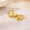 Elegant Titanium Steel Hoop Earrings for Women - Lightweight, Luxurious, Round & Colorfast Accessories