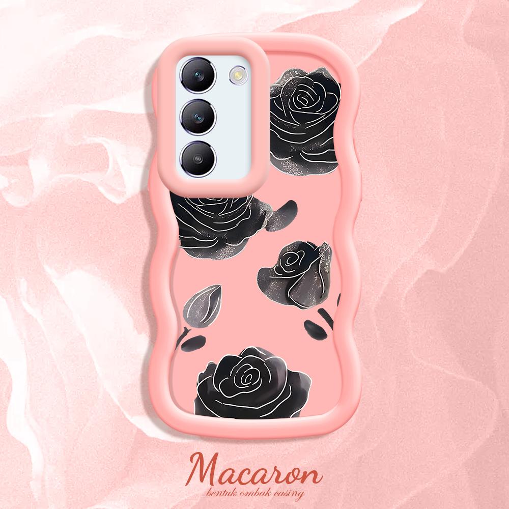 

Окрашенный узор Big Wave Edge Мягкий силиконовый материал Macaron чехол для телефона противоударный защитный резиновый чехол для OnePlus Vivo Motorola Moto Vivo Y02 розовый