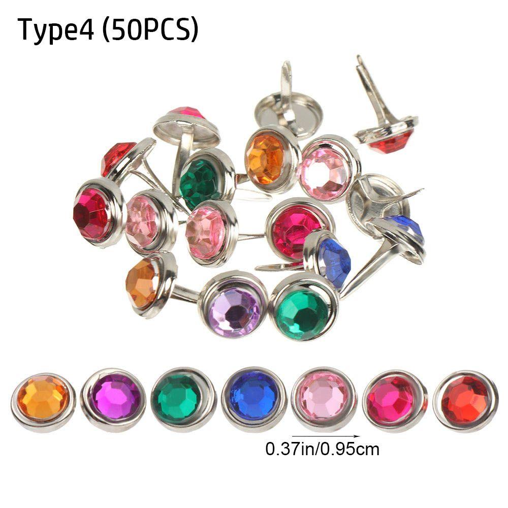 100Pcs Metal Brad Studs Spikes Plated Mini Brads Scrapbooking Embellishment Clasp Fastener DIY Photo Album Crafts Decoration