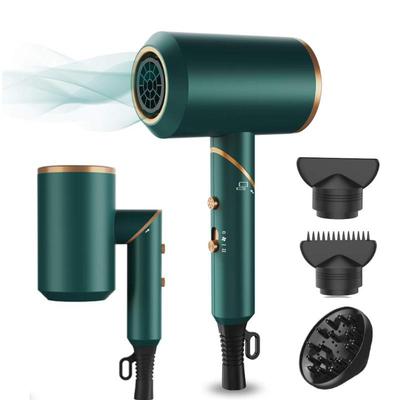 1800W Professional Hair Dryer with Diffuser and Nozzles Powerful Blow Dryer for Fast Drying Compact Lightweight Travel Portable Hair Dryer for Users