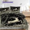 Deer Pattern Bedding Quilt Set Quilt Cover Pillowcase Home Decoration Birthday Gift (1 * Duvet Cover + 2 * Pillowcase, Without Core)