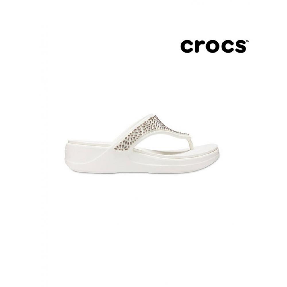 

Crocs женские Monterey Diamante Wedge Flip Oyster 206343 174 W6 230