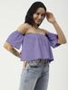 Moomaya Cotton Printed Off-Shoulder Top Summer Wear Crop Top For Women