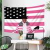 Retro Rap Star Wandteppich Lil Uzi Vert Rosa Weiß Amerikanische Flagge Hintergrund Druck Wandbehang für Wohnzimmer Heimdekoration