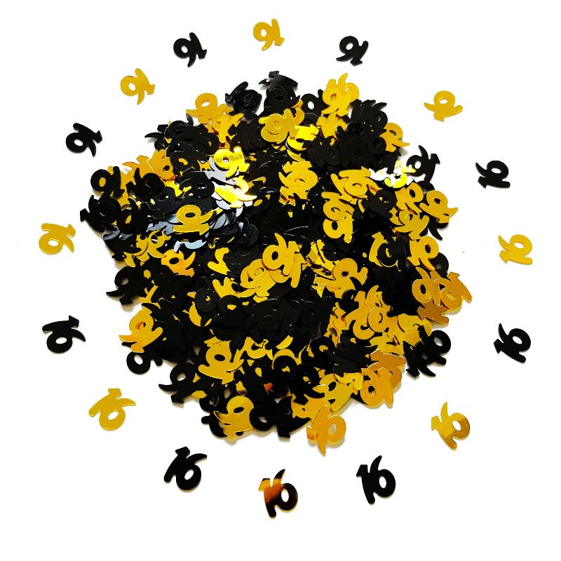 15G/Bag Digital Gold Black Confetti Glitter Number 18/21/30/60/70 Paper Scraps Birthday Party Anniversary Wedding Decoration