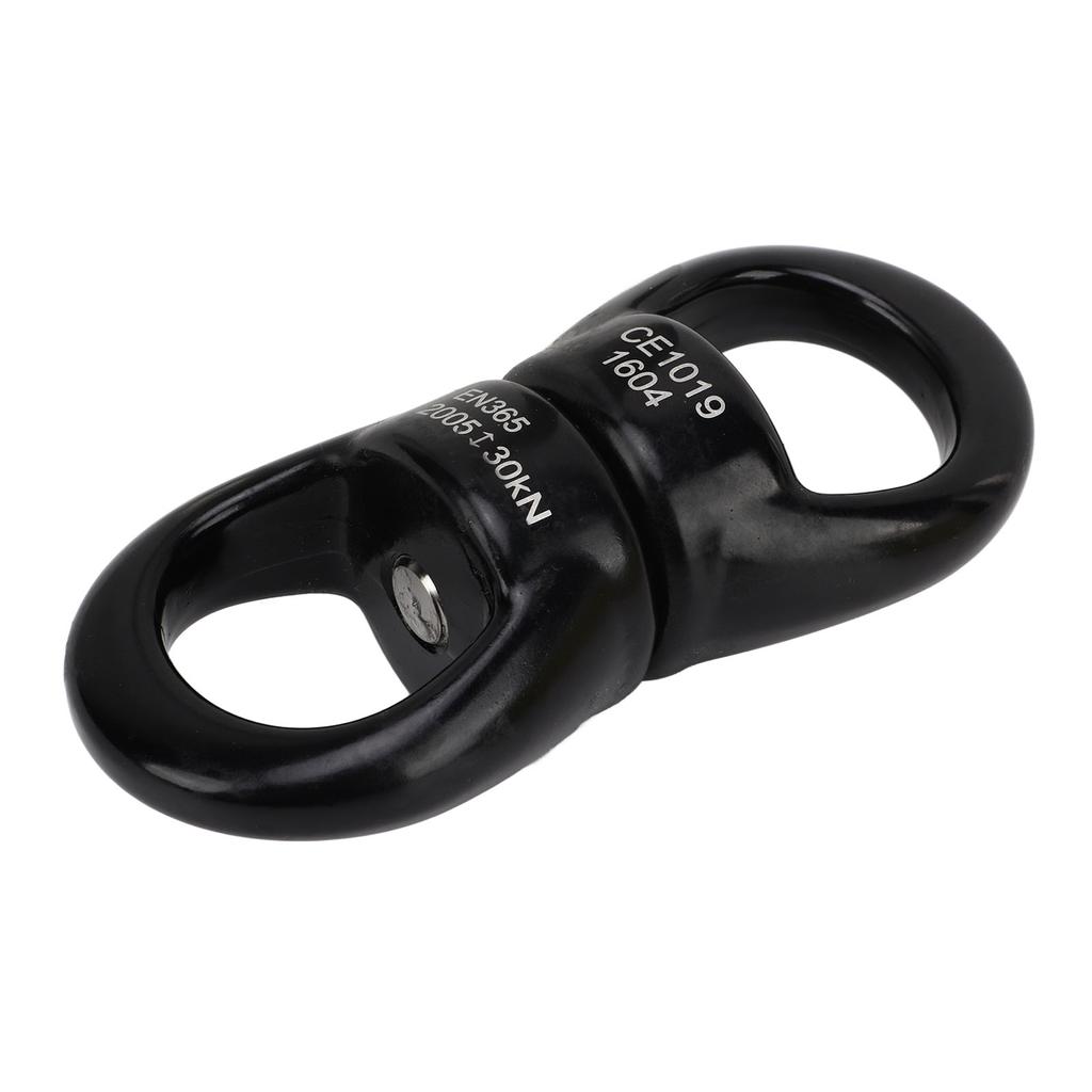 Svingkrok i rustfritt stål, 360 grader roterbar, slitesterk, svart, dobbel ende, svingbar øyekrok