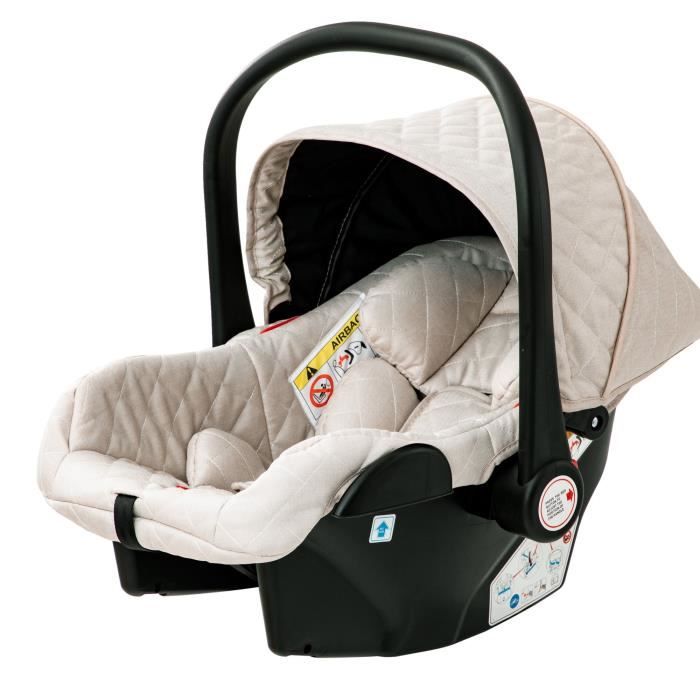 YAZOCO - 3-in-1 Kinderwagen Baby Kombikinderwagen Autositz Tragetasche Trio Wendbar Verstellbar Hohe Qualität Pannensichere Räder Weiß