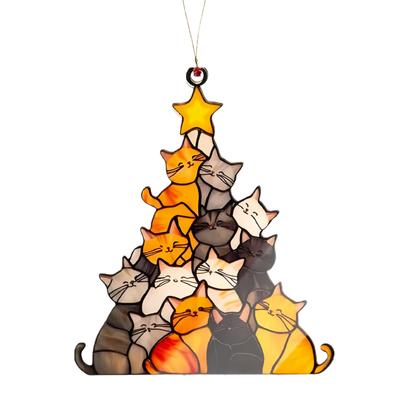 Akryl Katten Julgransprydnad Hängande Dekoration med Bedårande Kattdesign för Heminredning