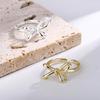 Set di Anelli Delicati a Fiocco con Anelli Aperti Rotondi Chic Accessorio Grazioso