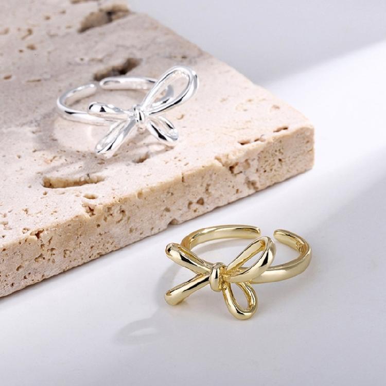 Set di Anelli Delicati a Fiocco con Anelli Aperti Rotondi Chic Accessorio Grazioso