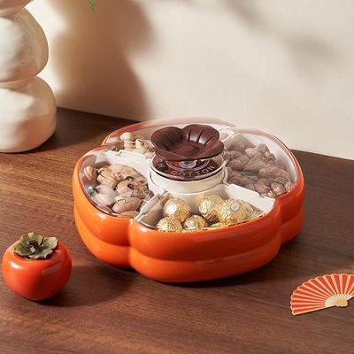 Divided with Covered Fruit Box, Living Room Coffee Table, Nut Candy Box, Chinese Household Living Room Fruit Tray
