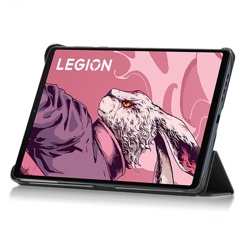 

PU Leather Smart Case for Lenovo Legion Y700,Trifold Stand Heat Dissipation Tablet Cover Black+Black
