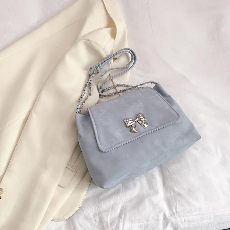 

Stylish Streetwear Pu Material Shoulder Bag With Unique Butterfly Bow Design синій
