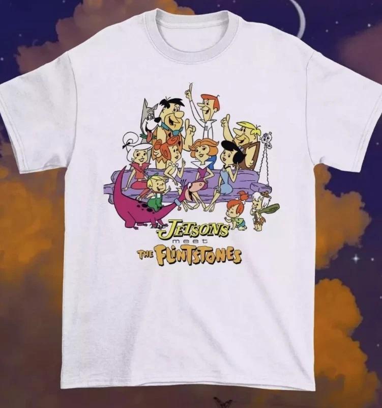 the jetsons meet the flintstones T-Shirt Unisex Cotton For Men Women 2XL