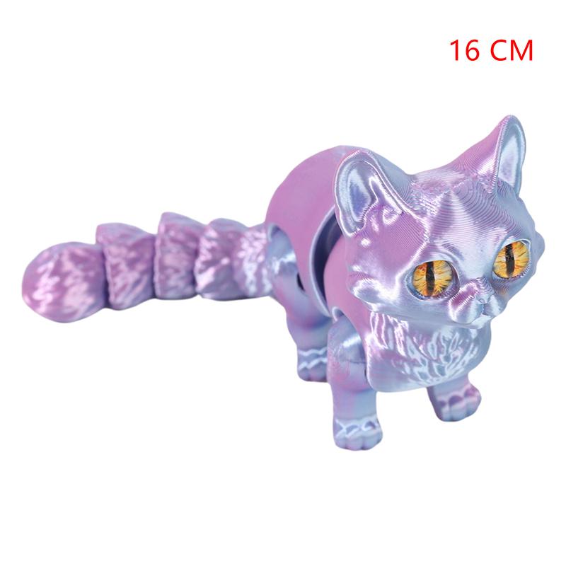 3D Printed Articulated Cute Cats Home Room Car Decorations Desktop Decorations Cartoon Simulated Cats Model Ornament Gifts