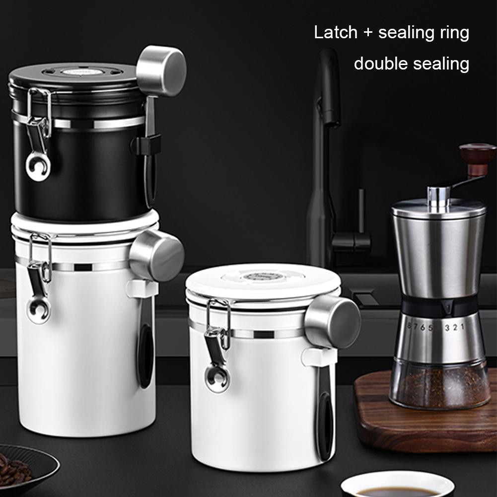 40/50/60 OZ Coffee Storage Container 304 Stainless Steel Coffee Bean Canister Organizer with Scoop Sealed for Flour Cereal Sugar