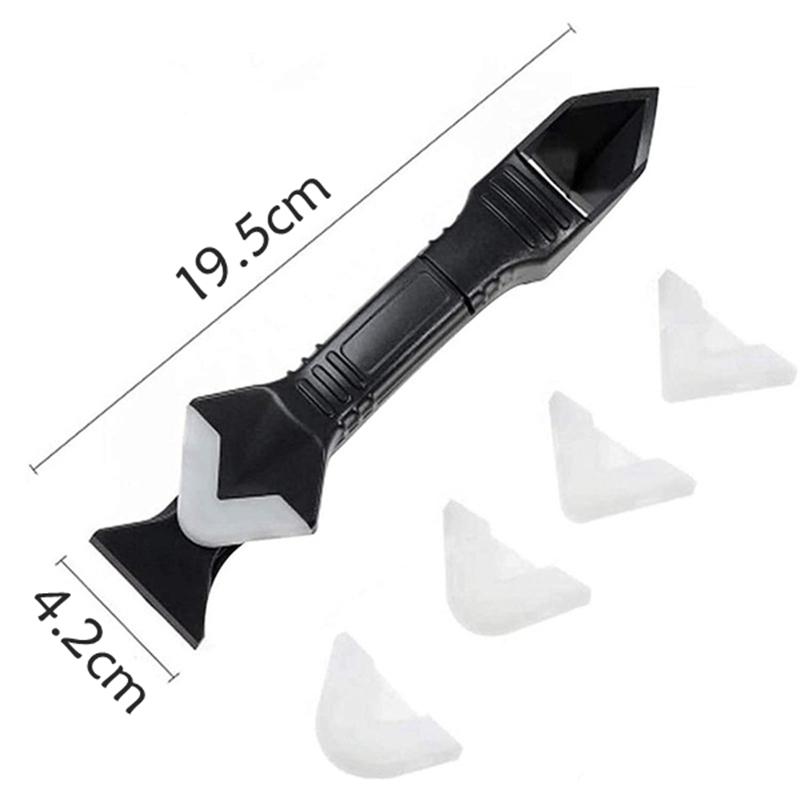 3 in 1 Sealant Angle Scraper Spatula Silicone Grout Caulk Floor Seam Glass Glue Remover Home Removal Tool Kit