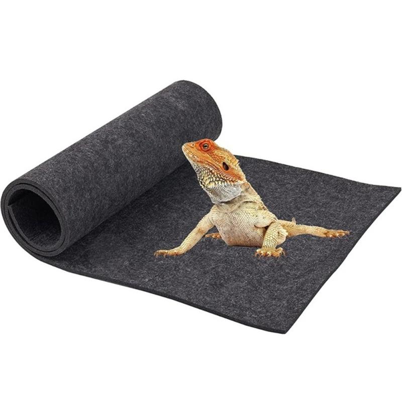 Terrariummatte Einstreu für Ihr Reptilien Haustier Lebensraum Substrat Zubehör Weiche Matte Auskleidung Perfekt für Reptilien Schwarz