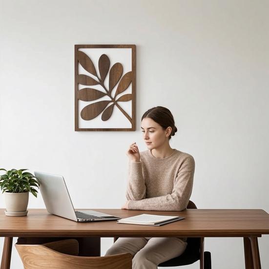 3 Pezzi Foglie di Palma Legno Arte da Parete, Pianta Tropicale Boho Decorazione Murale, Pannello Scultura da Parete Minimalista Intagliato a Vuoto per Casa Soggiorno, Camera da Letto,