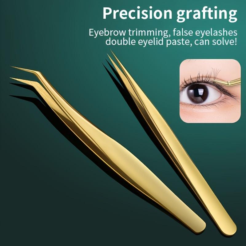 Precision Curved Eyelash Extension Tweezers Stainless Steel Eyelash Tweezers Precision Eyebrow Makeup Tool with Curved Design