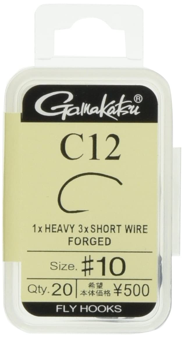 Gamakatsu Fly Hook C12 No. 10 20 Pieces Flat Black Medium