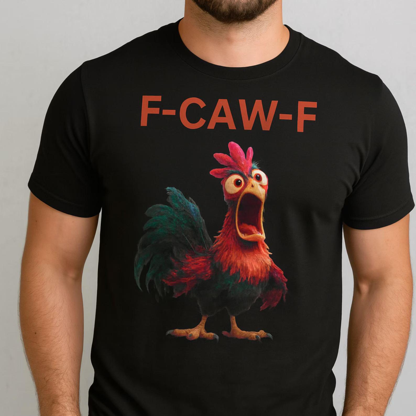 F-CAW-F Chicken Funny Unisex Rooster Graphic T-Shirt for Animal Lovers Tee S разноцветный