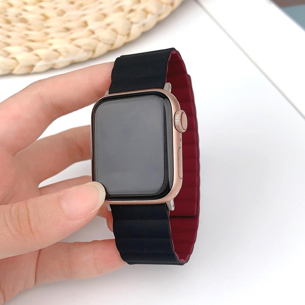 Einfaches MagnetverschlussbandFür Apple Watch Ultra 9 8 7 49mm 45mm 41mm Silikonband Für iWatch 6 5 4 SE 44mm 40mm 42mm
