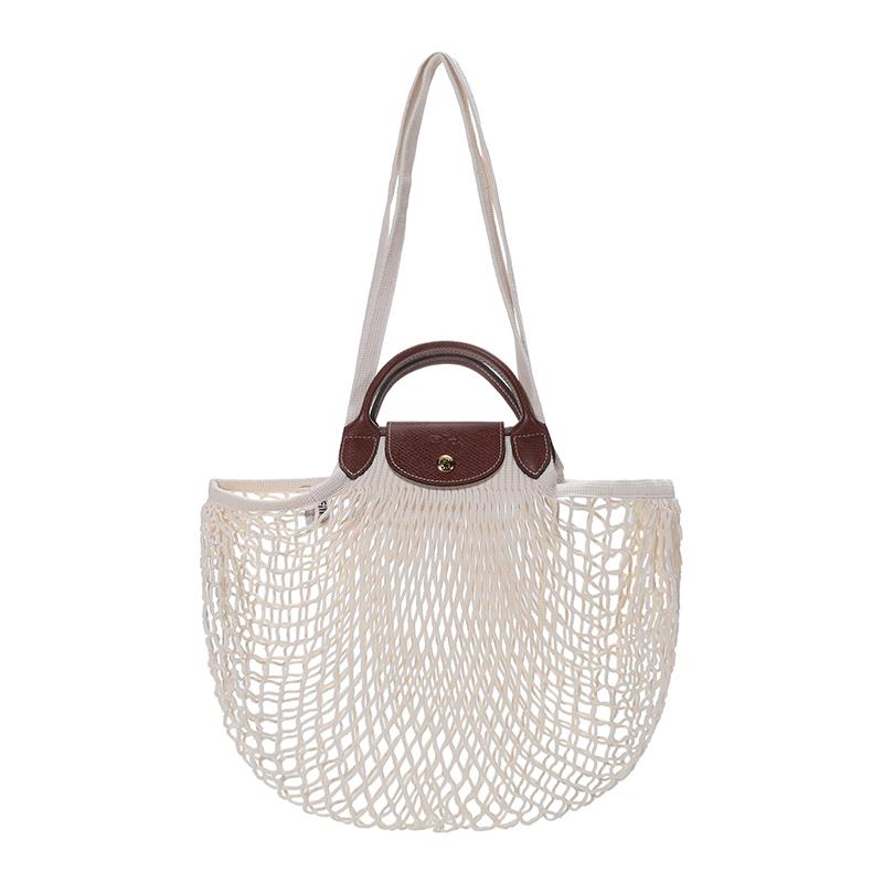 

Longchamp Le Pliage Filet 38 Valentines Day Edition Fabric Tote Shoulder Bag Shopping Net Bag Large Women tote bags Off-white 10121HVH037 Basic Set (Bag)