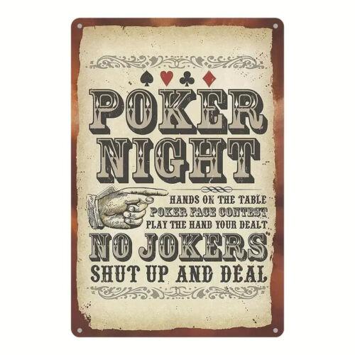 

Vintage Poker Night Wall Art Decor NEW Sign 787x1181inch 20x30cm（7.8x11.8inch）