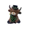 Christmas Highland Cow Figurine Resin Santa Tree Scottish Statue for Xmas Home Garden Kitchen Office Tiered Tray Table Decor