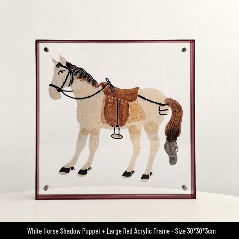 Chinese Intangible Heritage Shadow Puppet Lion Qilin Wall Decor - Handmade Festive Housewarming Gift