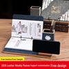 2026 Custom Leather Business Desk Calendar Set with Logo - Creative Office Desktop Ornament Gift Box