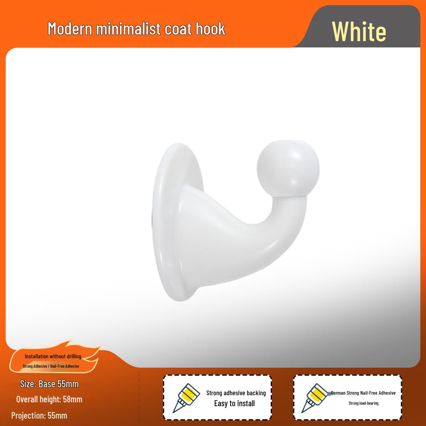 Strong Adhesive No-Drill Hook with Non-Slip Silicone Design for Bathroom and Living Room
