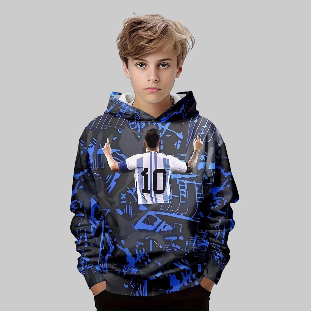 

Autumn 3D Sports Themed Graphic Printed Hoodies Fashionable Casual Sports Long Sleeved Children s Boy Hooded Sweatshirts 160