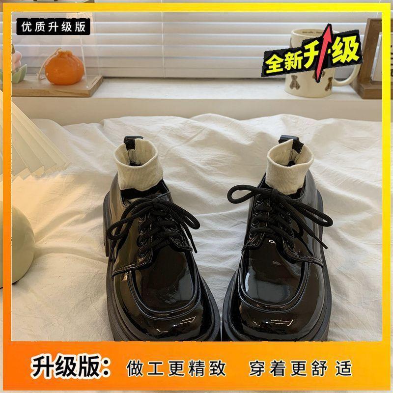 British retro platform small leather shoes women's 2025 autumn and winter new versatile college jk with skirt single shoes