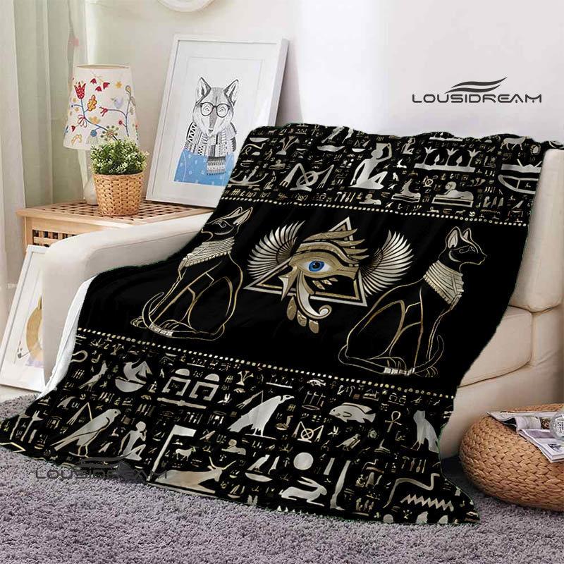 Egyptian Pictograph and Symbol Printing Blanket Children Warm Blankets Home Travel Soft and Comfortable Blanket Birthday Gift