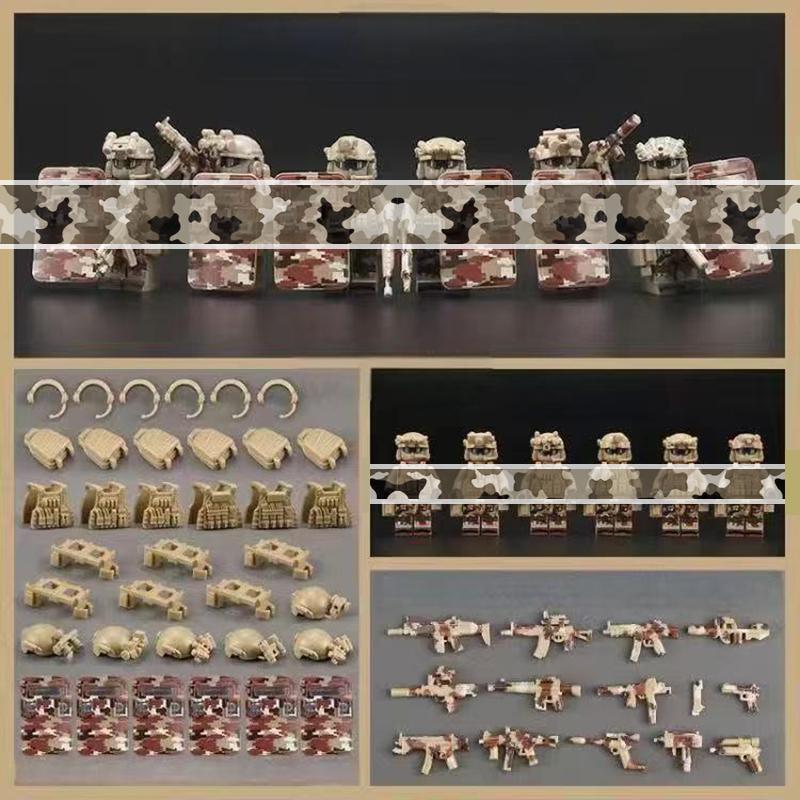 Military Mini Figures Collection Set, Special Forces Camo Commando Building Blocks, Army Role Play Toys Gift for Boys Children