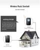 Waterproof Wireless Doorbell: Battery-Powered, One-to-One, Non-Plugged Design