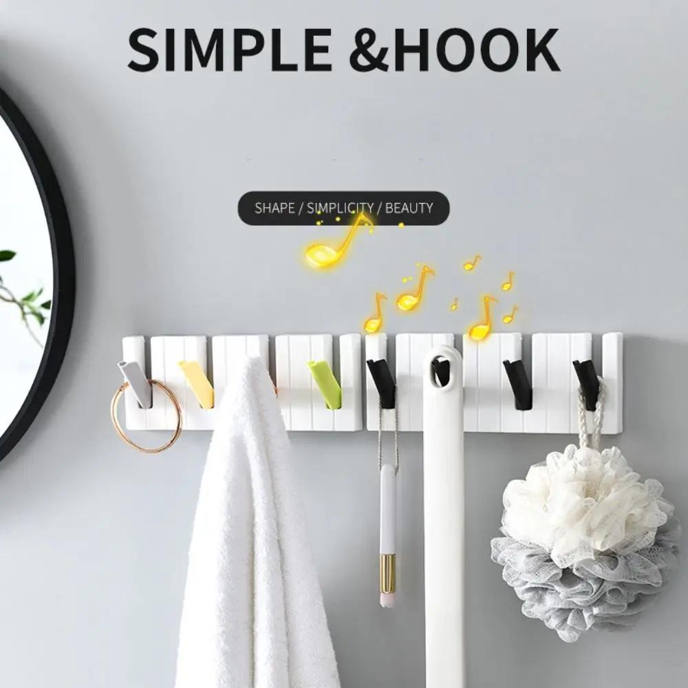 Coat Rack Wall Mount - Modern, Plastic Piano  Wall Coat Rack Sturdy Wall Hook Rack Rail for Hanging Coat, Jacket, Clothes, Hat