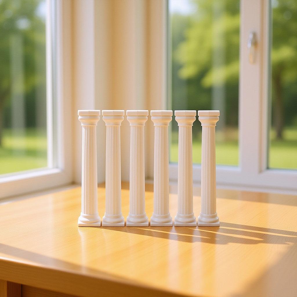 8Pcs Round Burr-Free Plastic Cake Pillars Roman Column Style Cake Support Rods for Tiered Cakes Wedding Birthday Anniversary
