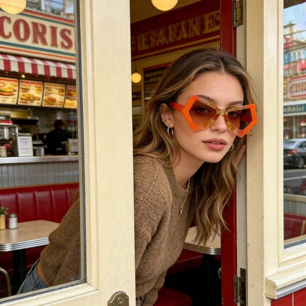 New European and American wind anti-blue light cat's eye butterfly eye large frame women's sunglasses fashion personality catwalk street shootin