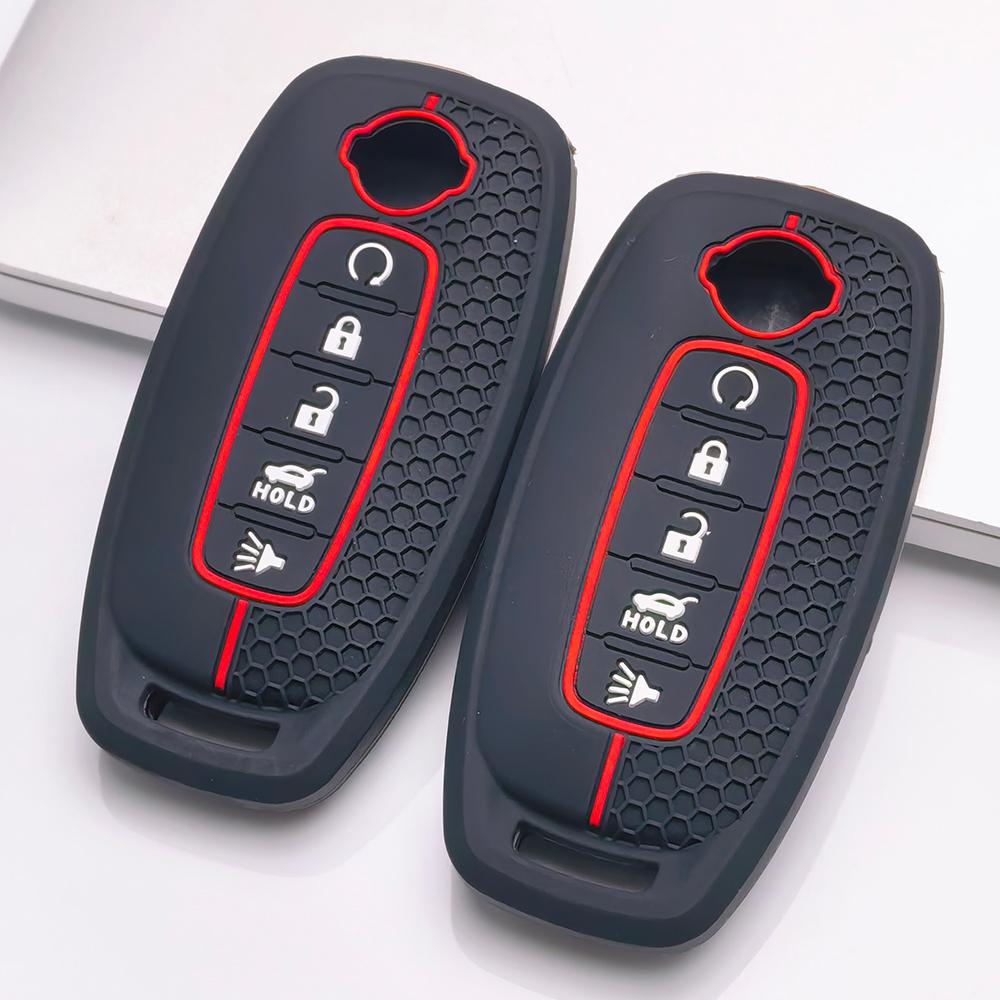 Key Fob Cover for Nissan Altima Models Rogue Pathfinder Silicone Key Fob Cover for Nissan Rogue Altima Pathfinder 5 Button Smart Key Protector