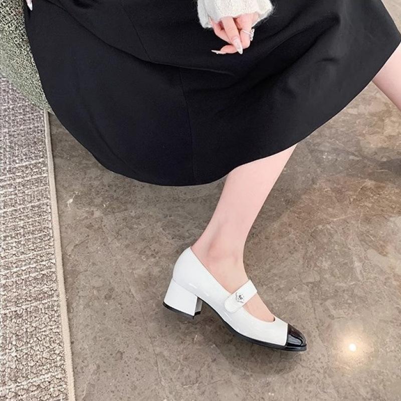 

Shoes classic color matching thick heel with Mary Jane single shoes women s spring 40